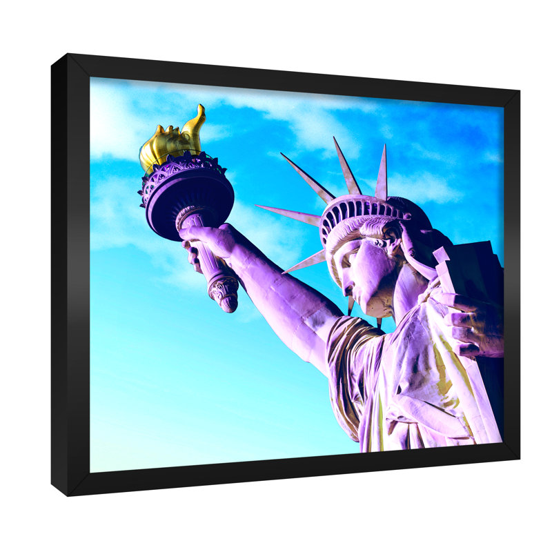 Statue de la liberté, New York City - photographie sur toile, H 16 po x l 20 po x P 0,75 po, Toile encadrée noire