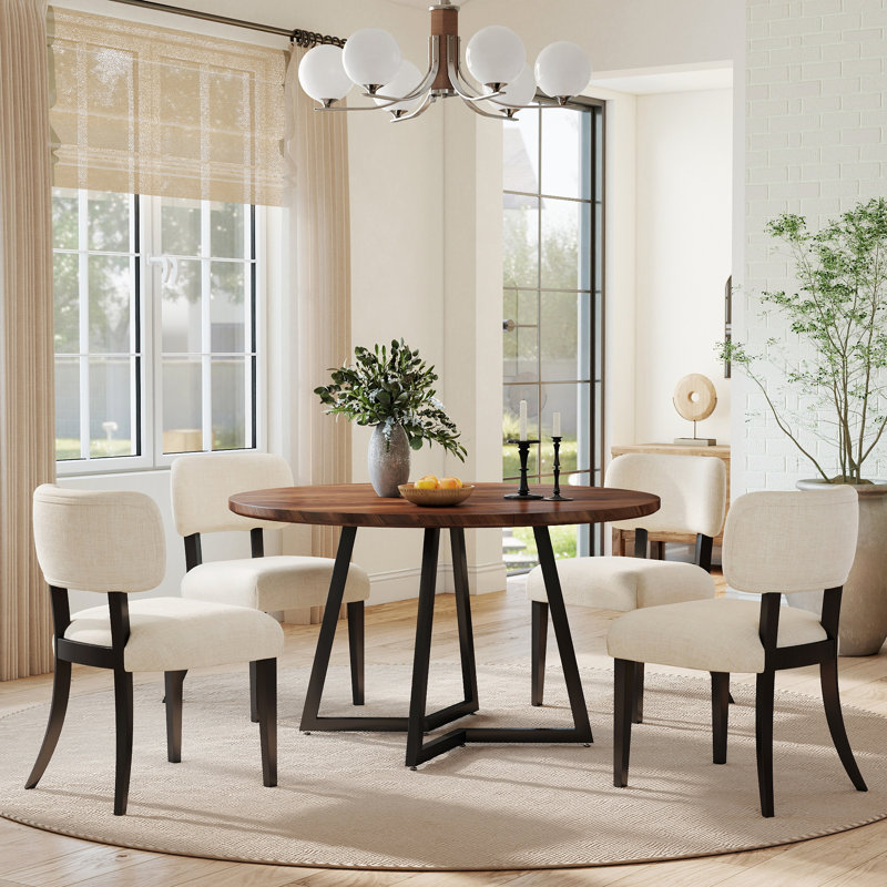 Ensemble de table de salle à manger 47In Mid-Century, Noyer, 5 Pieces: Table, 4 Chairs