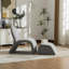 Fauteuil d'appoint moderne sans accoudoirs avec revêtement en chenille et repose-pieds avec rangement-131603238