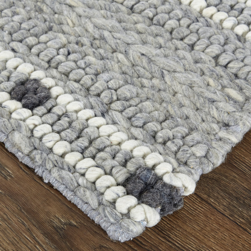 Cicero Transitional Stripes, Gray/Black/White Area Rug, Rectangle 5' x 8'