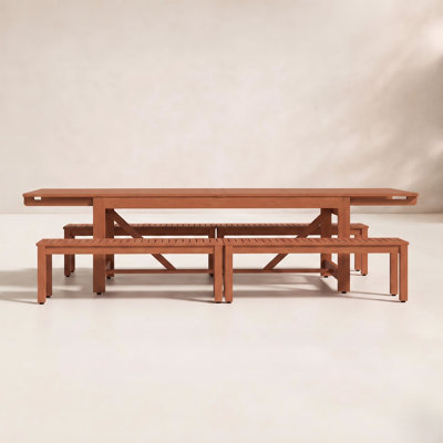 Anautica 118'' Rectangular 8 - Person Outdoor Dining Set