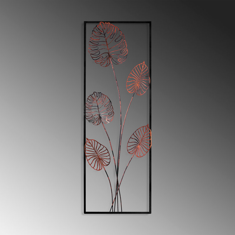 Accessoire mural en métal fait à la main 12,6 po x 35,4 po x 1,6 po | 100% métal, design unique peint à la main | Parfait pour la décoration intérieure, le salon ou le bureau | Œuvre d'art accrocheuse avec des variations de couleurs distinctes | Fixation murale facile incluse