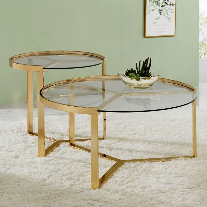 Table basse gigogne 2 pièces Wooldridge, Doré