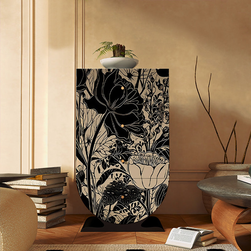 Retro locker drawers decorative cabinet, Black