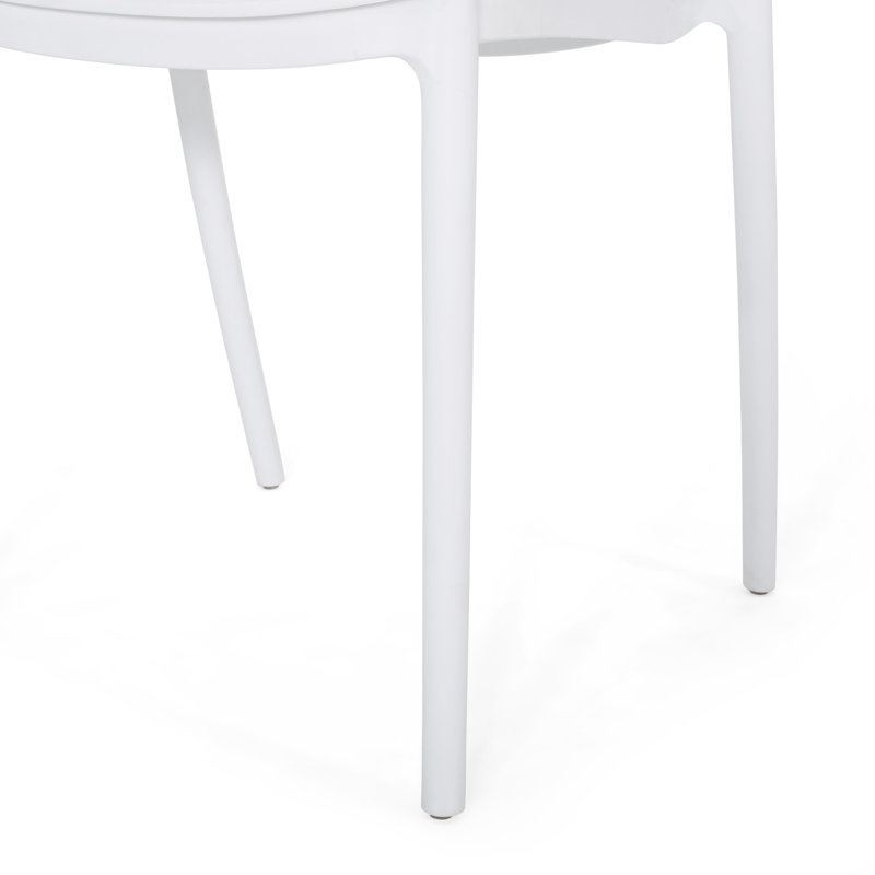Chaises de salle à manger d'extérieur empilables, Blanc