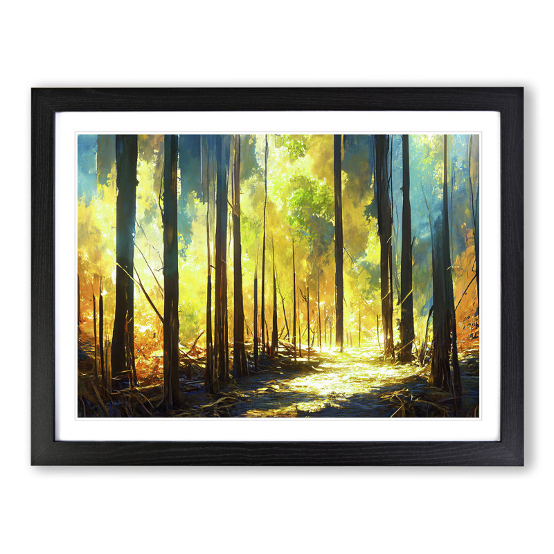 Golden Abstract Forest Vol.1 - Framed Print