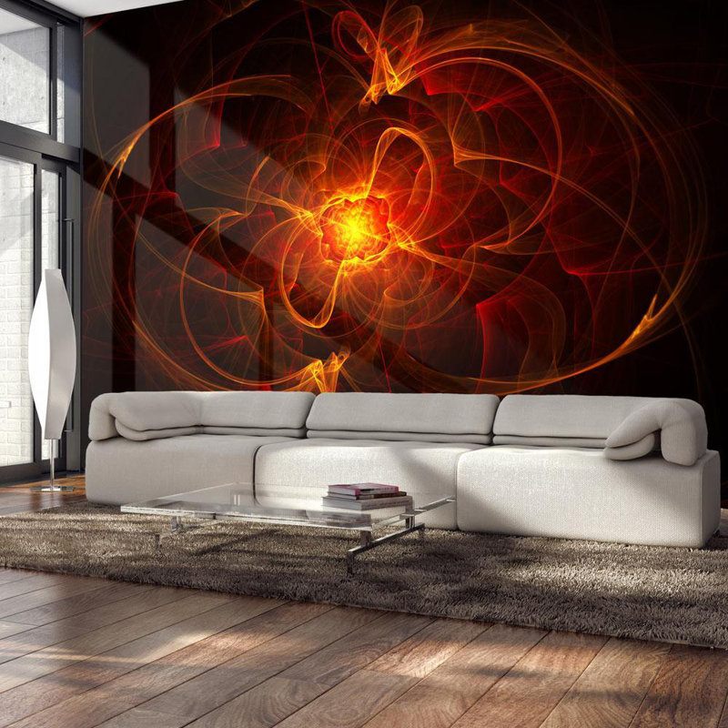 Murale feu abstrait, L 121 po x l 157 po
