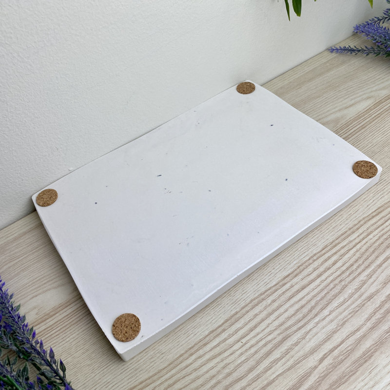 Rectangle Decorative Tray, White
