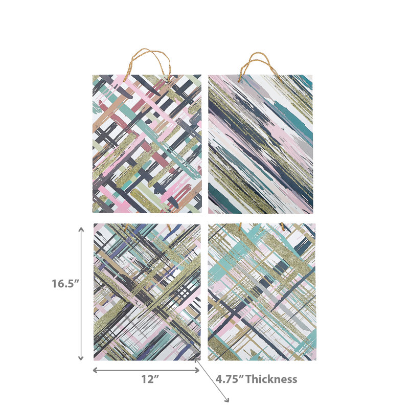 Très grand ensemble de 12 sacs-cadeaux abstraits assortis