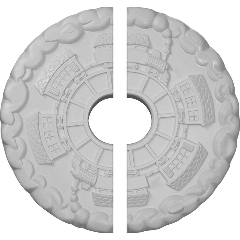 Médaillon de plafond pour la station de train Endurathane Kendall, DO 18 1/2 po x P 3 7/8 po x P 1 po (convient aux auvents jusqu'à 3 7/8 po), apprêté en usine