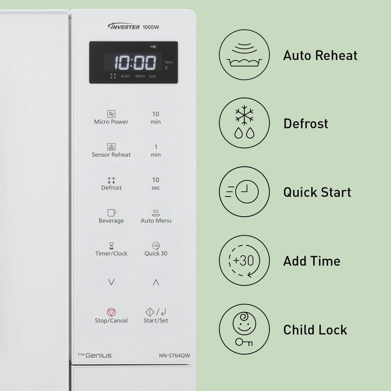 Panasonic 52.5 cm Wide 1000 W Countertop, Silver