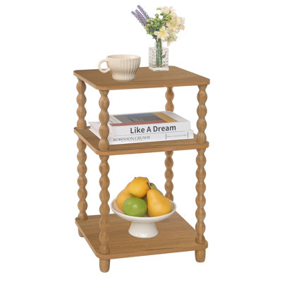 Table d'appoint, petite table de bout avec tablette de rangement, table de chevet moderne pour salon, chambre à coucher, bureau et petits espaces