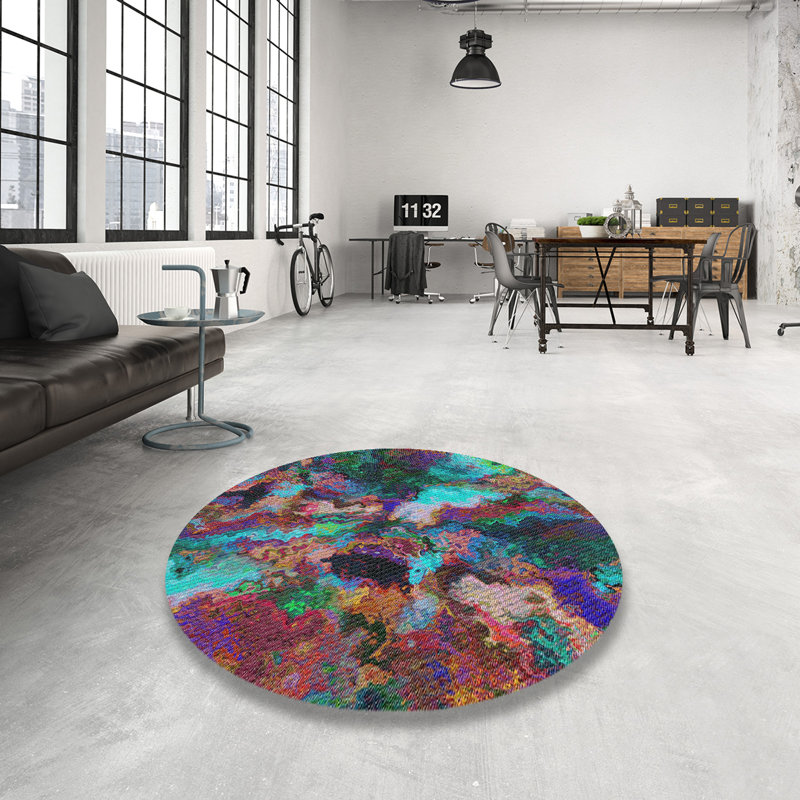 Abstract Indoor Rug, Round 3'
