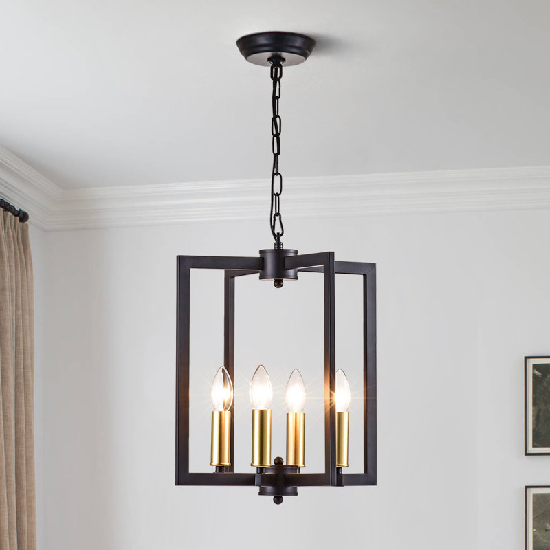 Eustice 4 - Light Dimmable Lantern Square / Rectangle Chandelier