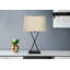 Lighting, H 25 po, lampe de table, port USB inclus, métal noir, abat-jour beige, transitionnel