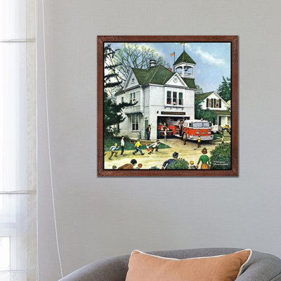 The New American LaFrance Is Here (Firehouse) by Norman Rockwell - Print on Canvas