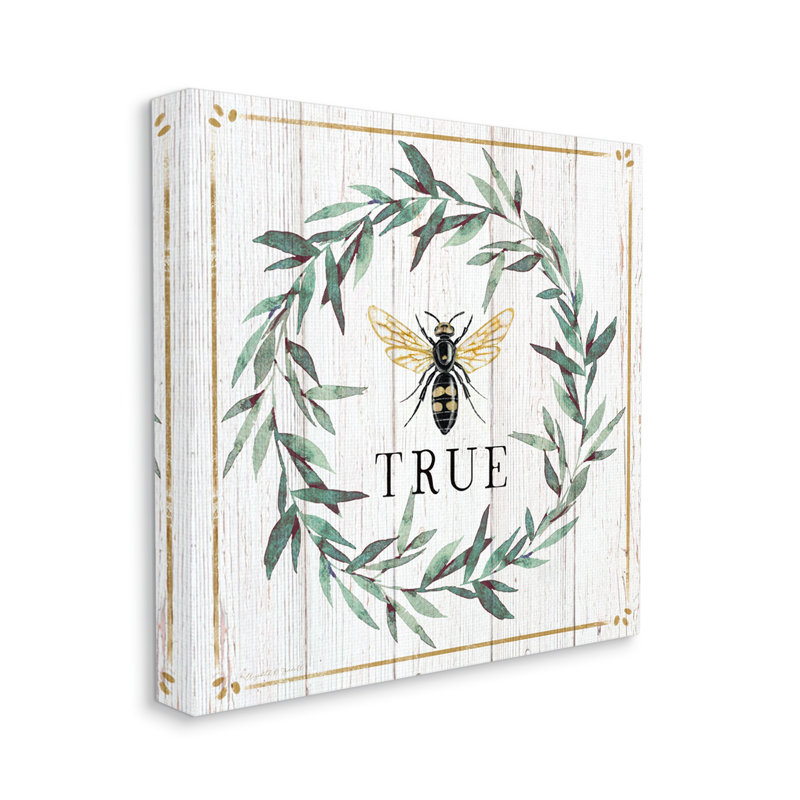 Bee True Sentiment Country, H 17 po x l 17 po x P 1,5 po, Toile tendue