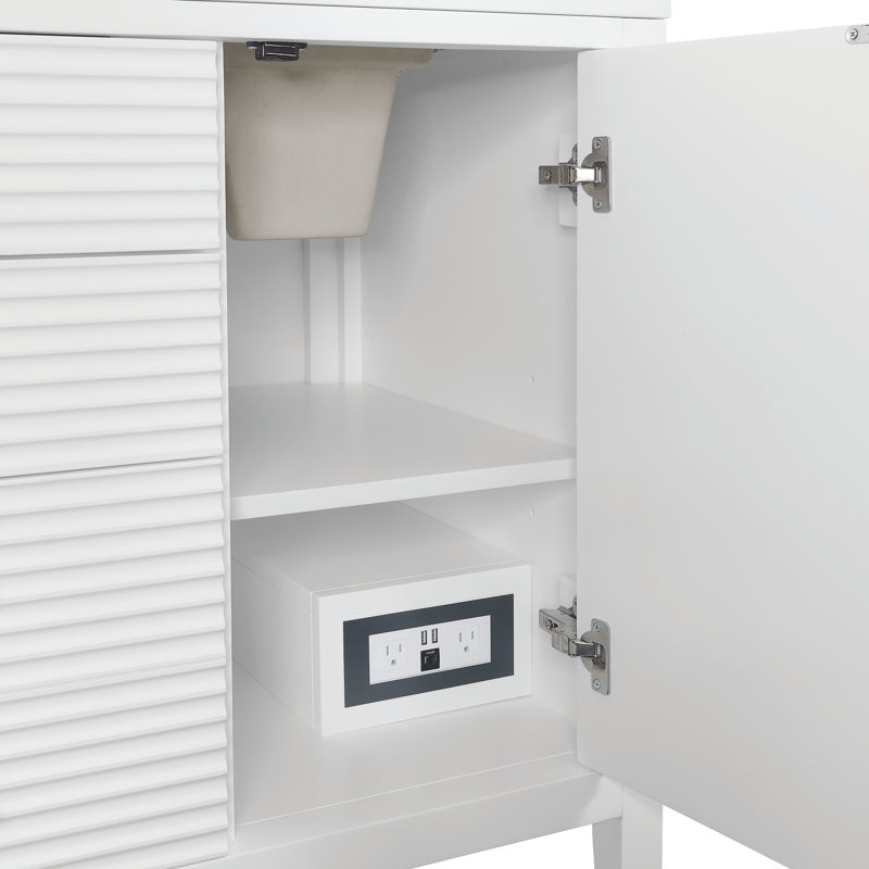Myrrin 60'' W Double Vanity, Bright White, 8" Widespread, Siberian