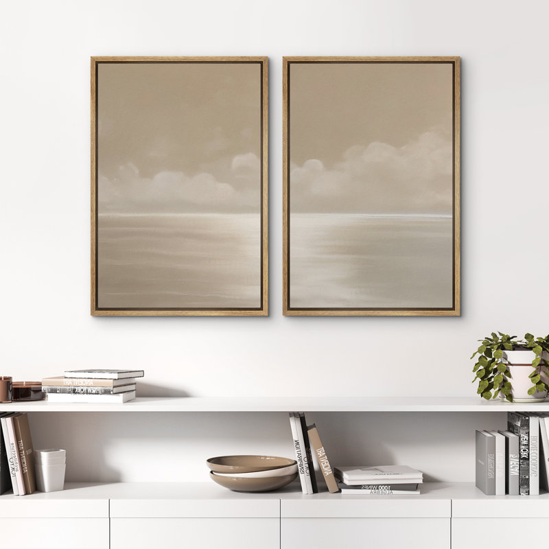 Reproduction murale minimaliste de tons terreux abstraits pour le salon, H 24 po x l 16 po x P 1,5 po, Naturel