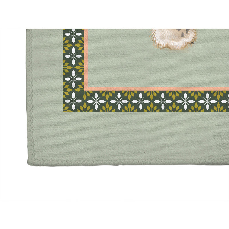 Lil Lying Leopard Indoor Doormat, Sage, 24" W x 36" L