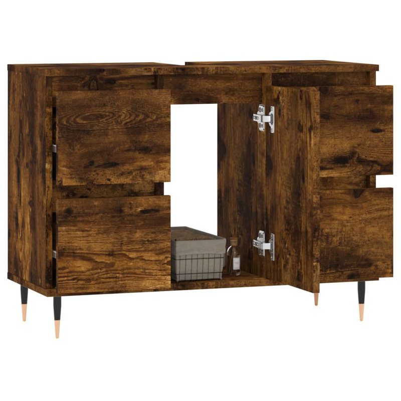 Markaila Floor Mounted Bathroom Cabinet, Smoked Oak