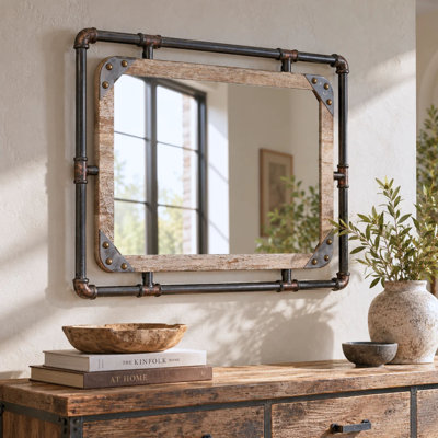 Miroir de salle de bain / meuble-lavabo biseauté industriel Holsworthy