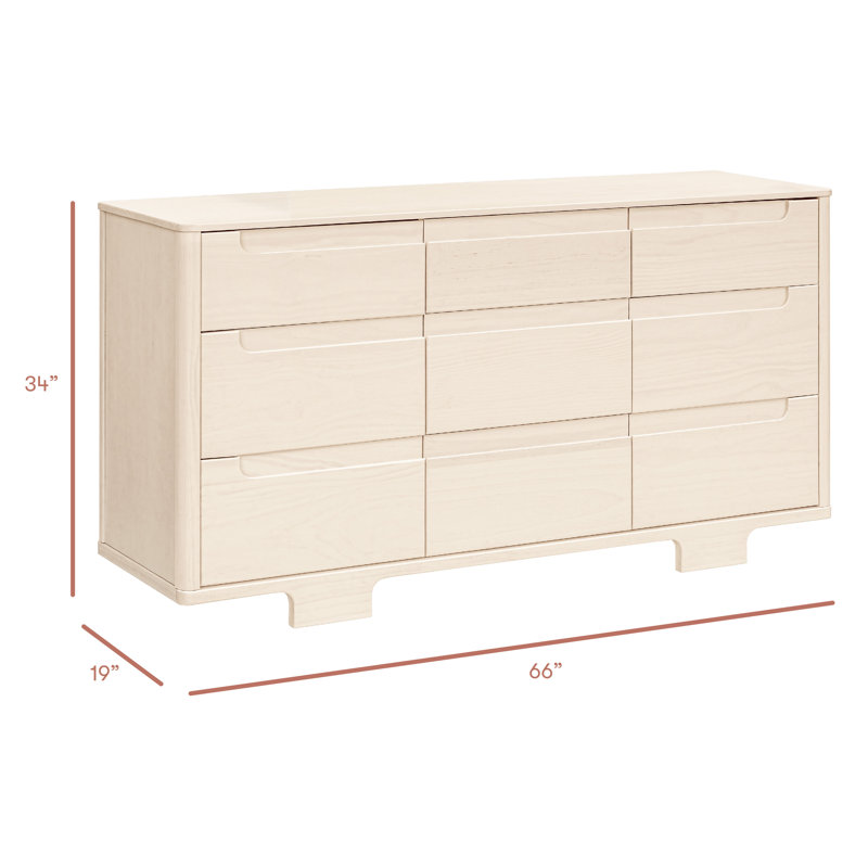 Yuzu 9-Drawer Dresser, Assembled, Washed Natural