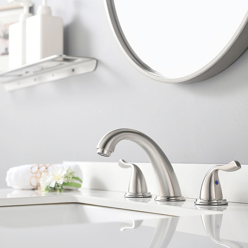 NO Widespread 2-handle Bathroom Faucet with Drain Assembly
