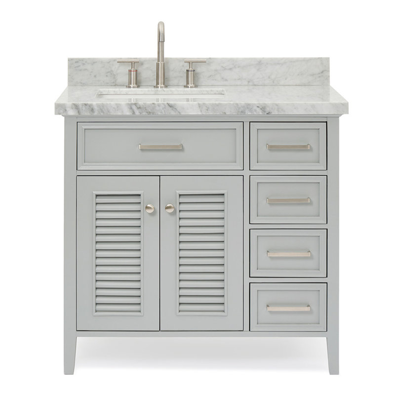 Ensemble de meuble-lavabo simple 37 po Bodhin, Gris, Gauche