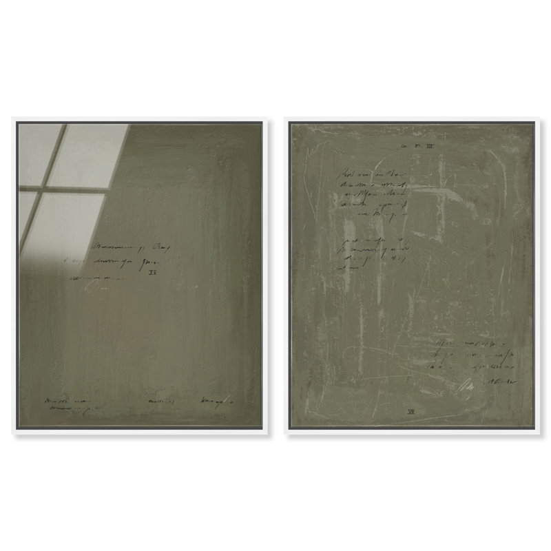 Olive Notes Set High-Gloss Frameless Acrylic Glass Wall Art Abstract Print by Oliver Gal, Ready to Hang, 16 x 20, 17"H x 21"W