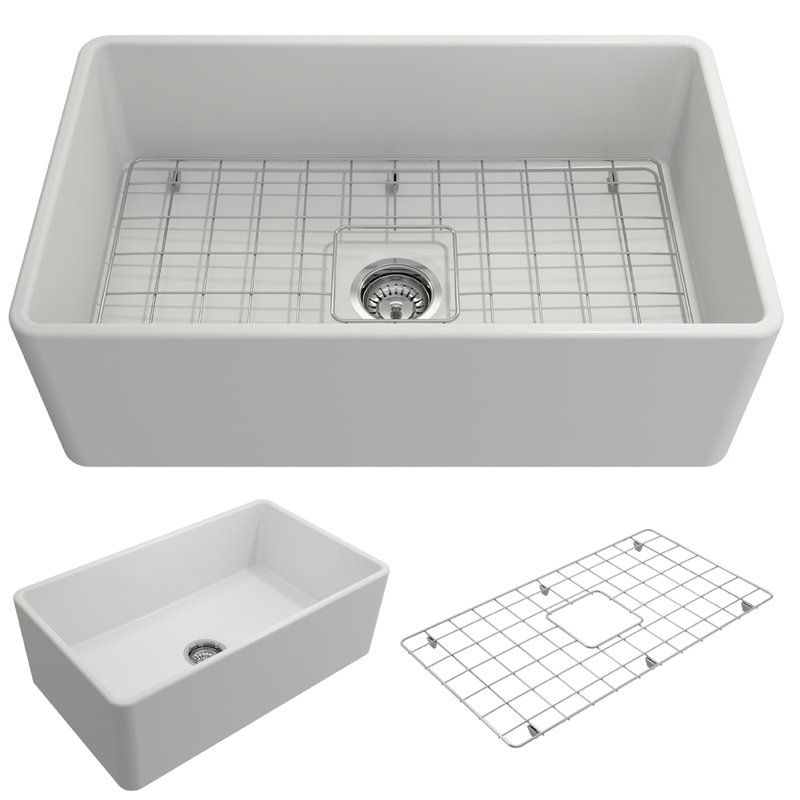 30'' L Kitchen Sink, Matte White