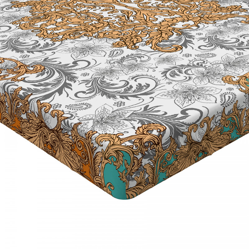 Microfiber Floral Fitted Sheet, Twin Fitted Sheet