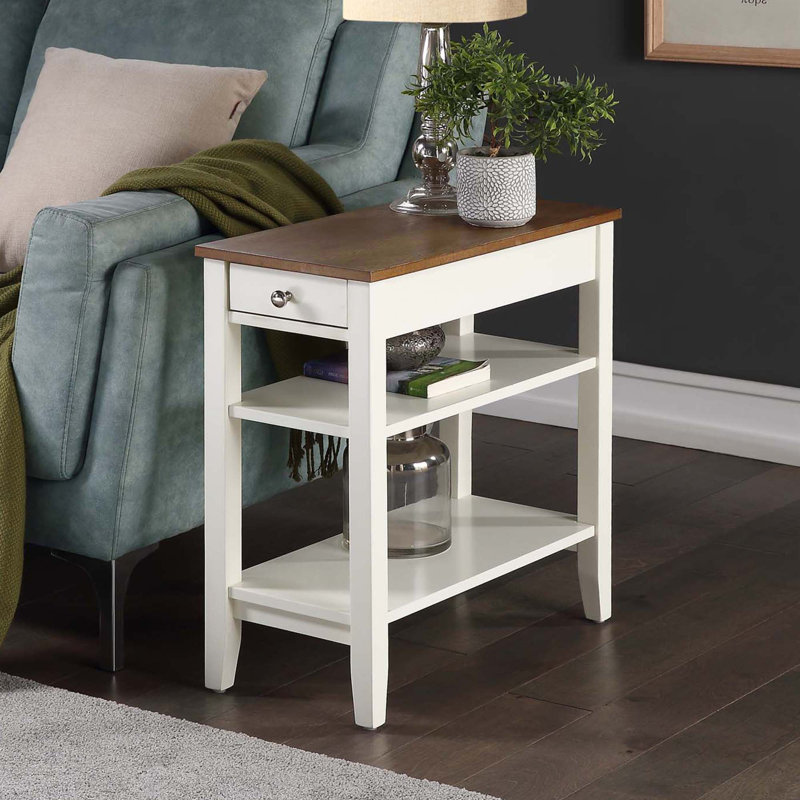 Carbin End Table with Drawer and Shelves, Driftwood