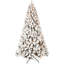 Arbre de Noël floqué pré-éclairé avec lumières blanches chaudes, pointes en PVC, fil mémoire dépliable automatiquement, support facile à assembler et support en métal stable - décor des Fêtes enneigé-614546152