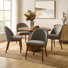 Kanalu Modern Dining Chair Set with Solid Wood Legs