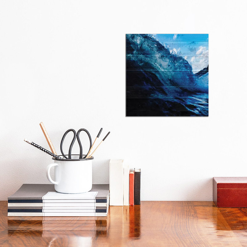 Blue Surf by Sheldon Lewis - Wrapped Canvas Print, 30.48 cm H x 30.48 cm W