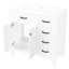 Meuble-lavabo moderne 36 po blanc - avec lavabo et tiroirs en céramique, cuve modèle autoportante, bois massif et-439838178