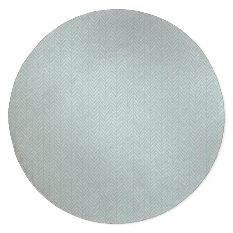 Tapis d'extérieur à chevrons antidérapant à rayures, Rond 5 pi