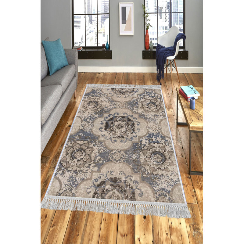 Luxurious Velvet Area Rug (4.6 x 7.2 ft), 100% Antibacterial Fabric, Non-Slip Cotton Backing, Pile Height: 0.4 in | Machine Washable, 3D Digital Print Design | Perfect for Living Room & Bedroom Decor, Soft & Durable
