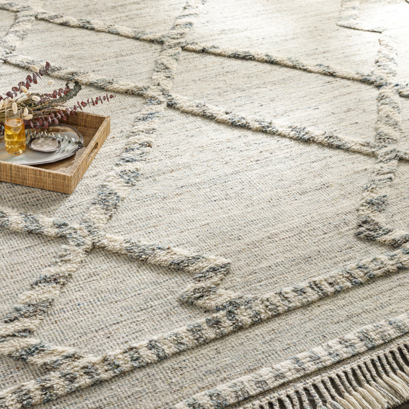 Hand Knotted Wool Moroccan Area Rug, Rectangle 8' x 10'