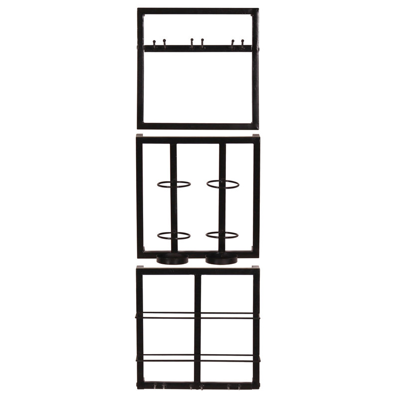 Spearman 4 Bottle Wall Shelf in Black