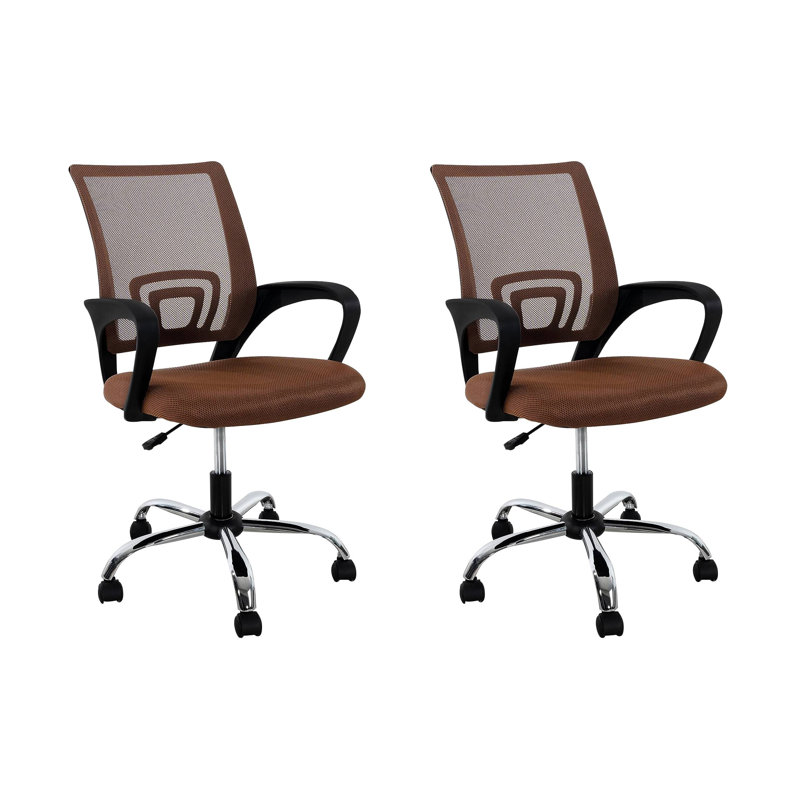 Kaibella Ergonomic Office Chair,  Height Adjustable Desk Chair, Mesh Home office Chair- Pair of 2, Brown