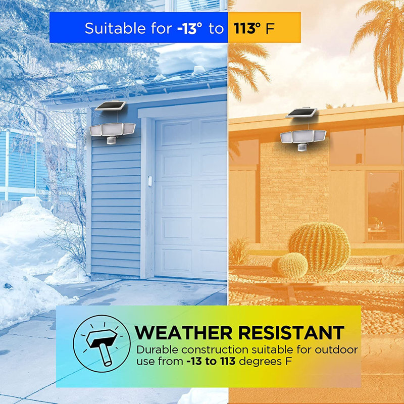 9-Watt LED Solar Power Battery Operated Outdoor Security Flood Light with Motion Sensor, White