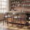 Tabouret de comptoir rembourrÃ© Vannie avec structure en bois massif