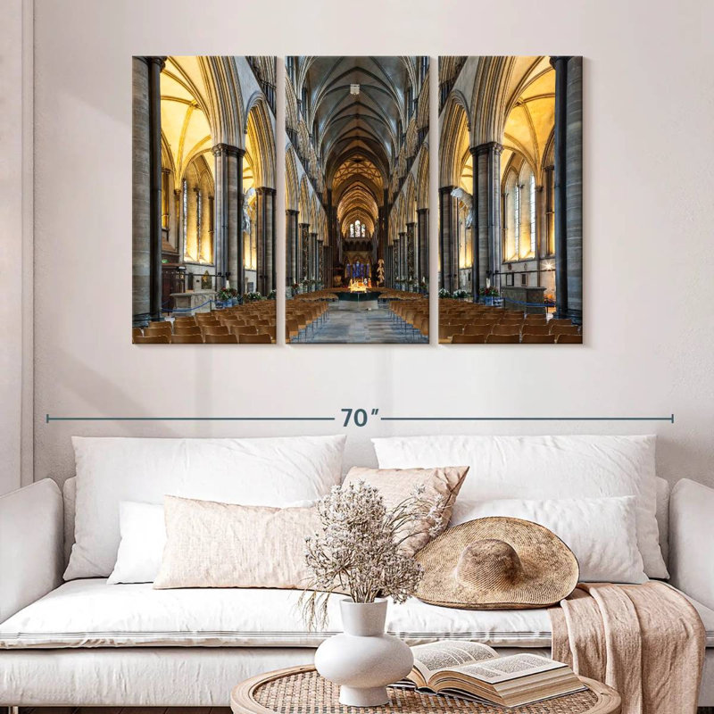 Adella Nave Of Salisbury Cathedral, 32" H x 50" W