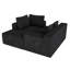 Canapé modulaire en L de 104 po avec méridienne modulaire en velours côtelé moelleux, assise profonde | Aucun assemblage requis, comprimé dans la boîte-1235749004