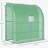 7' X 3' X 7' Lean To Greenhouse, Walk-In Green House, Plant Nursery With 2 Roll-Up Doors And Windows, PE Cover And 3 Wire Shelves, Green