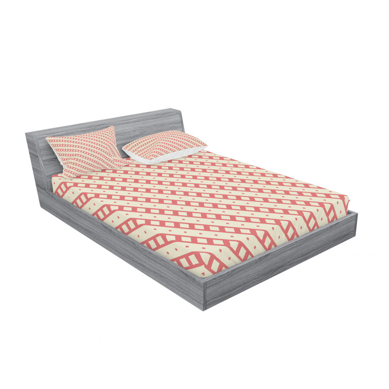 Microfiber Striped Sheet Set, Queen Sheet Set with Fitted Sheet