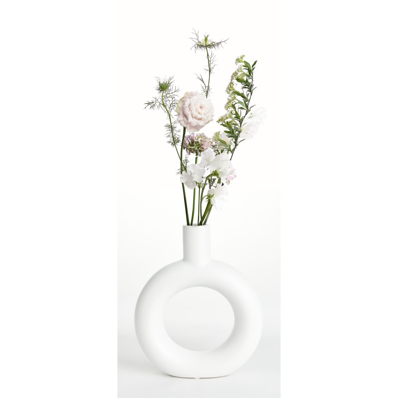 Camylah Porcelain Table Vase, White