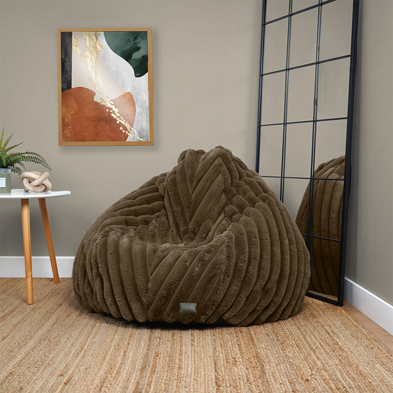 Polyester Refillable Bean Bag Chair, Brown